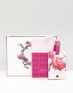 Бирка для чемодана и обложка для паспорта Ted Baker - Розовый