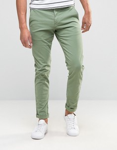 Суперузкие чиносы Selected Homme - Зеленый
