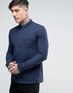 BOSS Orange by Hugo Boss Long Sleeve Marl Polo Shirt - Темно-синий