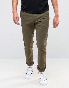 Узкие чиносы из хлопка с начесом Esprit - Зеленый