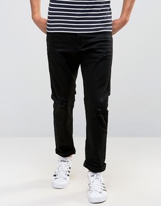 Узкие джинсы с потертостями Esprit - Черный