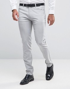 Бледно-серые супероблегающие строгие брюки с 5 карманами ASOS - Серый