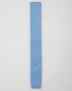 Голубой вязаный галстук 7X - Черный