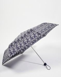 Узкий зонт с викторианским дамасским принтом Fulton 2 - Черный