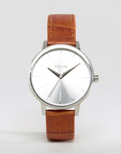 Часы со светло-коричневым кожаным ремешком Nixon Kensington - Коричневый