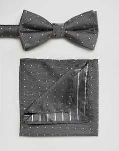 Галстук-бабочка и платок для пиджака Selected Homme - Серый