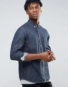 Джинсовая рубашка цвета индиго Hoxton - Темно-синий