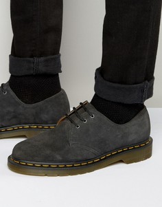 Замшевые туфли с 3 люверсами Dr Martens 1461 - Серый