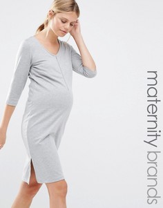 Платье-туника с молнией Mamalicious Alaina - Серый Mama.Licious