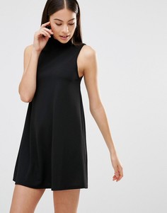 Платье-трапеция с высокой горловиной AX Paris - Черный