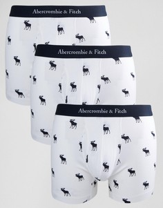 Набор из 3 боксеров-брифов с принтом Abercrombie &amp; Fitch - Белый