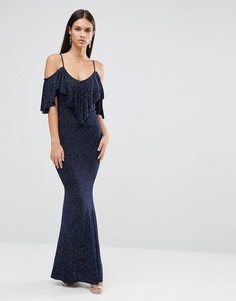 Платье макси с оборками City Goddess - Темно-синий