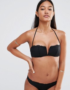 Черный бикини топ-бандо в стиле кроше Heidi Klum - Черный