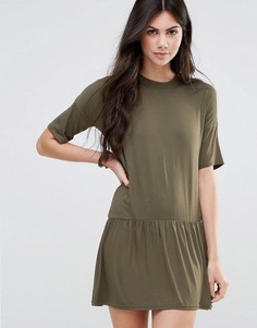 Платье-футболка с плиссированным подолом Daisy Street - Зеленый