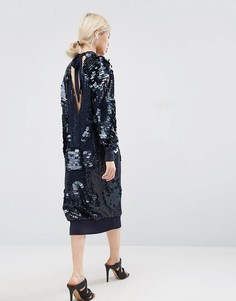 Платье миди с пайетками ASOS WHITE - Черный