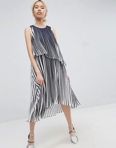 Платье миди со складками ASOS WHITE - Мульти
