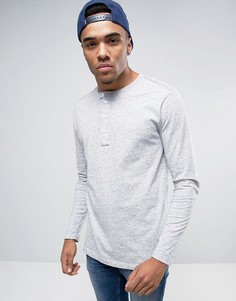 Лонгслив с горловиной на пуговицах G-Star Riban - Серый