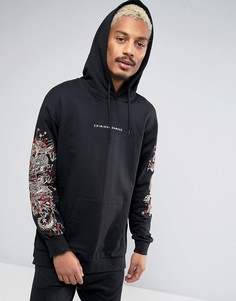 Худи с принтом дракона на рукаве Criminal Damage - Черный