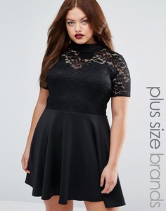 Платье с кружевным верхом Praslin Plus - Черный