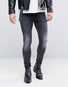 Черные супероблегающие джинсы ASOS - Черный