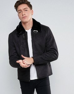 Байкерская куртка из искусственной замши Jack & Jones - Черный