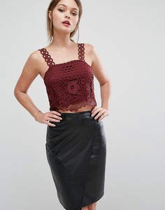 Кружевной кроп-топ New Look Premium Co-ord - Красный
