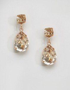 Серьги-подвески с кристаллами Swarovski Krystal - Золотой