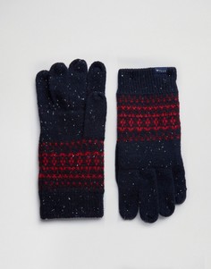Темно-синие перчатки на основе овечьей шерсти с узором Фэйр-Айл Jack Wills - Темно-синий