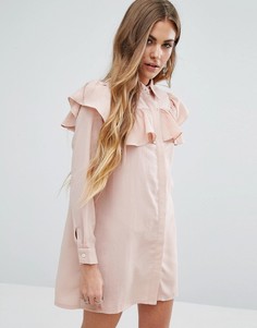 Платье-рубашка с оборками Young Bohemians - Розовый