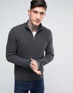 BOSS Orange by Hugo Boss Mesh Knit Jumper Half Zip - Серый