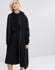 Длинная куртка-пилот с кнопками по бокам Dr Denim - Черный