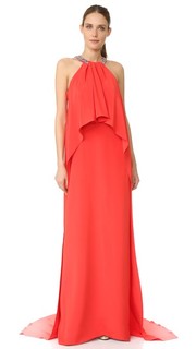 Draped Halter Gown Monique Lhuillier