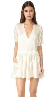 Classic V Neck Drawstring Dress Matin