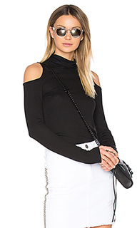 Cold shoulder turtleneck top - Lanston