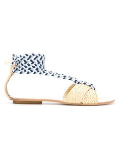 straw flat sandals Manolita