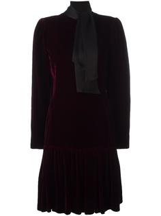 бархатное платье с воротником-галстуком Emanuel Ungaro Vintage