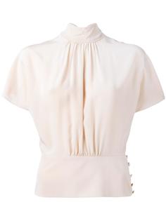 блузка с высокой горловиной и короткими рукавами Red Valentino