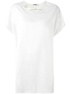 удлиненная футболка с V-образным вырезом Jil Sander