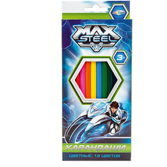 Карандаши цветные 12 цветов, Max Steel Centrum