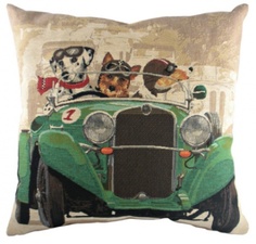 Подушка с принтом "Doggie Drivers Green" DG