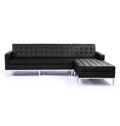 Диван четырехместный "Knoll corner sofa" Черный Icónico
