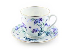 Чашка с блюдцем кофейная "Незабудки" Императорский Фарфоровый Завод