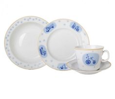 Четырехпредметный комплект чайный "Машинки" Императорский Фарфоровый Завод