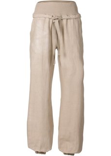 Брюки с добавлением льна (черный) Bonprix