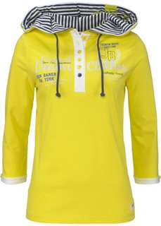 Футболка с рукавом 3/4 и капюшоном (клубничный) Bonprix
