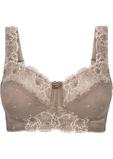 Разгрузочный бюстгальтер без косточек, чашка G (серо-коричневый/бежевый) Bonprix