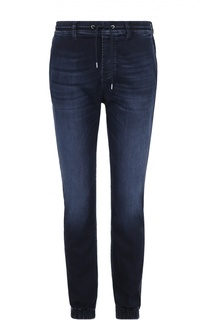 Джинсы из эластичного хлопка с потертостями и поясом на резинке 7 For All Mankind