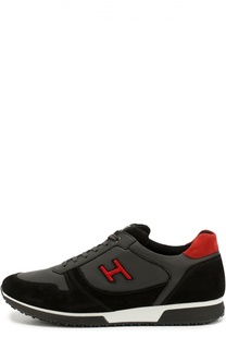 Кожаные кроссовки на шнуровке Hogan