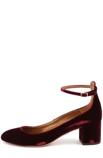 Бархатные туфли Alix с ремешком на щиколотке Aquazzura