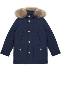 Пуховая парка с меховой отделкой капюшона Woolrich